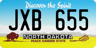 ND license plate JXB655