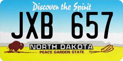 ND license plate JXB657