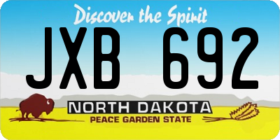 ND license plate JXB692