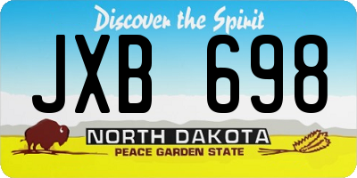ND license plate JXB698