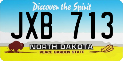 ND license plate JXB713