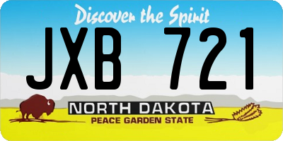ND license plate JXB721