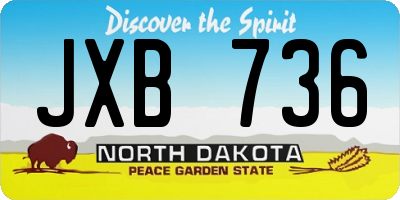 ND license plate JXB736