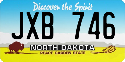 ND license plate JXB746