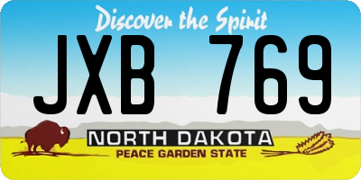 ND license plate JXB769