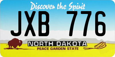 ND license plate JXB776