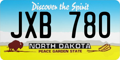 ND license plate JXB780