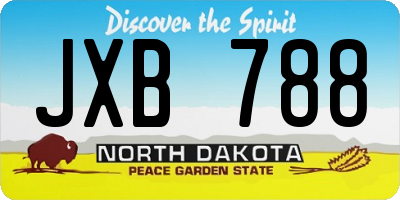 ND license plate JXB788