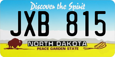 ND license plate JXB815