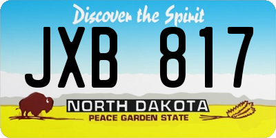 ND license plate JXB817