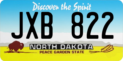 ND license plate JXB822