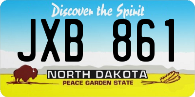ND license plate JXB861