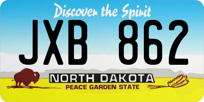 ND license plate JXB862