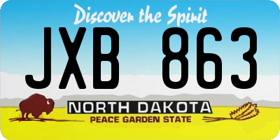 ND license plate JXB863