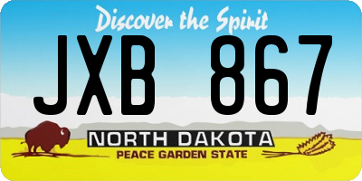ND license plate JXB867