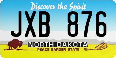 ND license plate JXB876