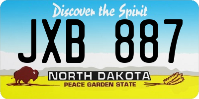 ND license plate JXB887