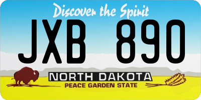 ND license plate JXB890