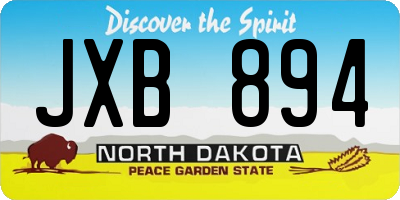 ND license plate JXB894