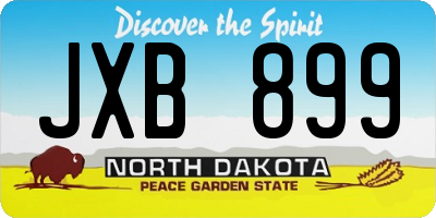 ND license plate JXB899