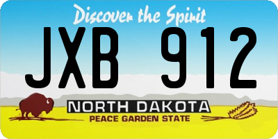 ND license plate JXB912