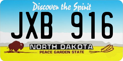 ND license plate JXB916