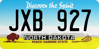 ND license plate JXB927