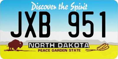 ND license plate JXB951