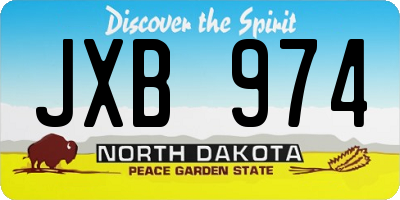 ND license plate JXB974