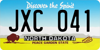 ND license plate JXC041