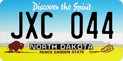 ND license plate JXC044