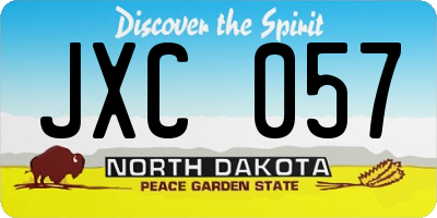 ND license plate JXC057