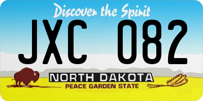 ND license plate JXC082