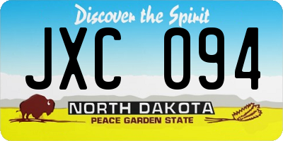 ND license plate JXC094