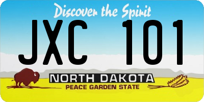 ND license plate JXC101