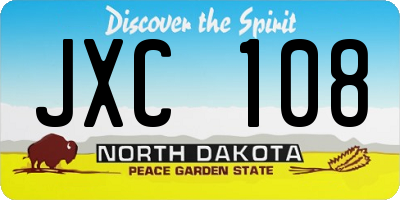 ND license plate JXC108
