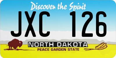 ND license plate JXC126
