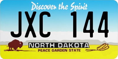 ND license plate JXC144
