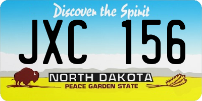 ND license plate JXC156