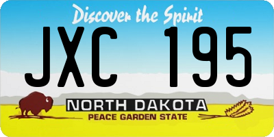 ND license plate JXC195