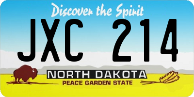 ND license plate JXC214