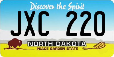 ND license plate JXC220