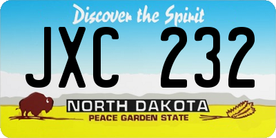 ND license plate JXC232