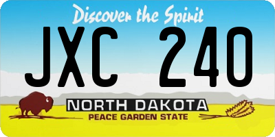 ND license plate JXC240
