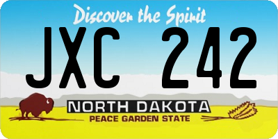 ND license plate JXC242