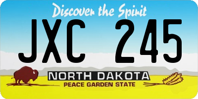 ND license plate JXC245