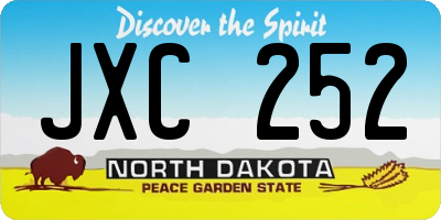 ND license plate JXC252