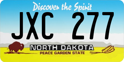 ND license plate JXC277