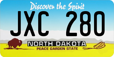 ND license plate JXC280