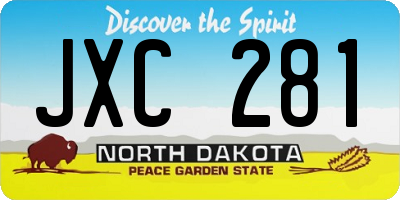 ND license plate JXC281